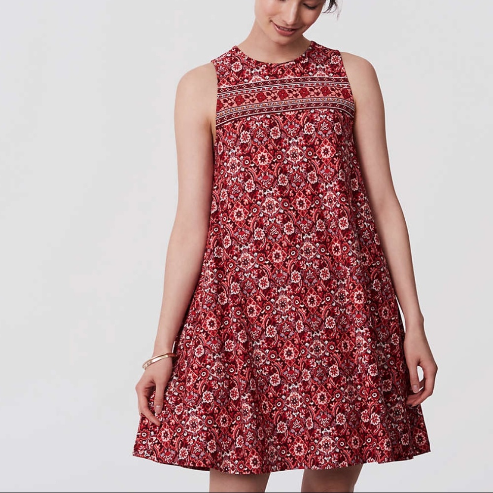 LOFT Scarlet Garden Swing Dress
